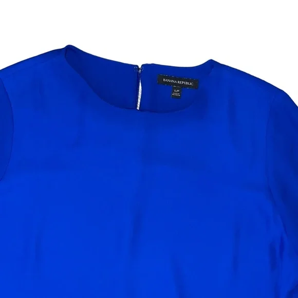 Banana Republic Brilliant Blue Long Bell Sleeve Blouse Size Small - Picture 3 of 5